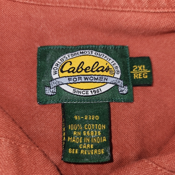 ⭐️Cabela’s Women’s Button-Up Shirt – Rustic Orange | Size 2XL 🌵 - Picture 5 of 7